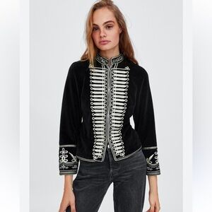 NEW. Zara Military Velvet Jacket. NWT